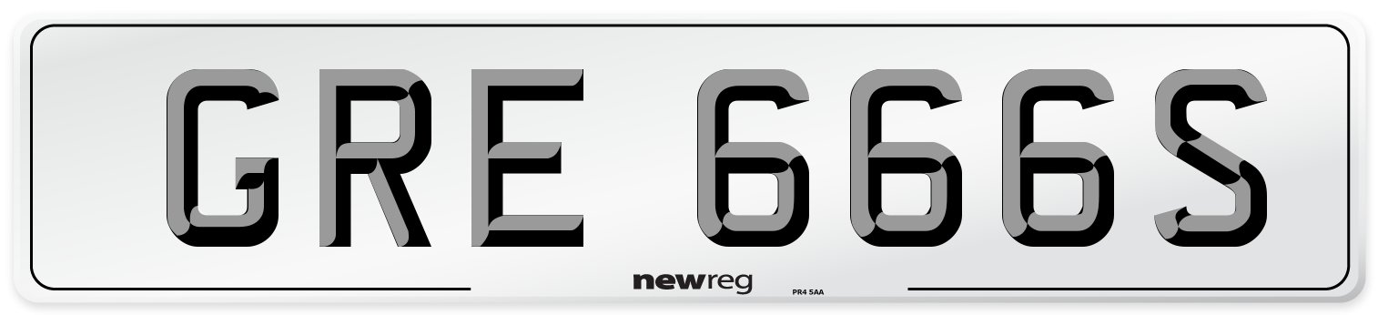 GRE 666S Number Plate from New Reg